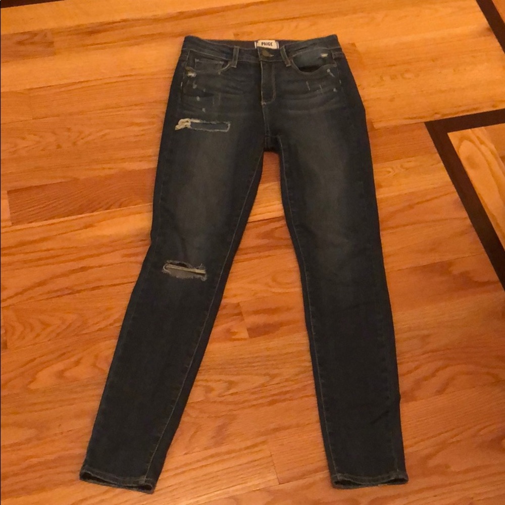 PAIGE DENIM Sz 27 skinny distressed denim